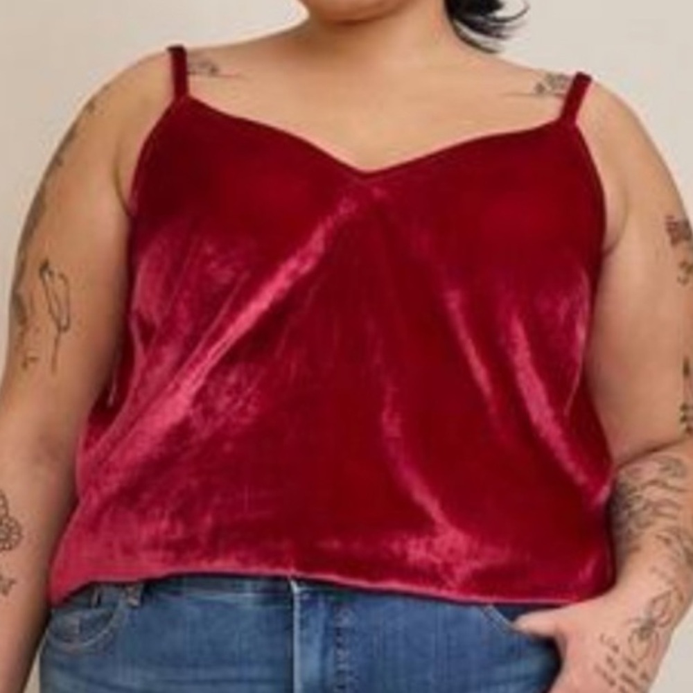 Sophie Red Velvet Swing Cami ❤️ torrid plus size 1X tank top  NEW WITH TAGS